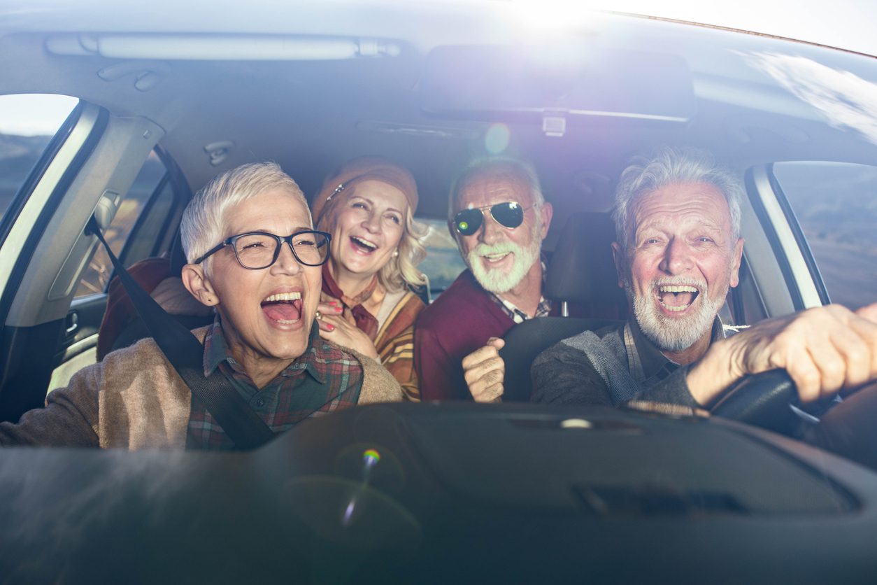 seniors driving together